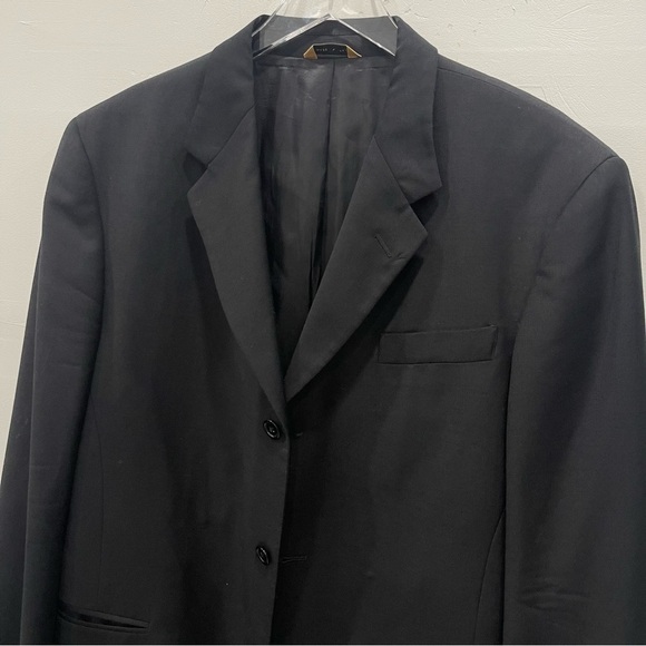Donna Karan Signature Made In Italy Wool Black Blazer Suit Jacket 43/36 Long - Picture 4 of 15